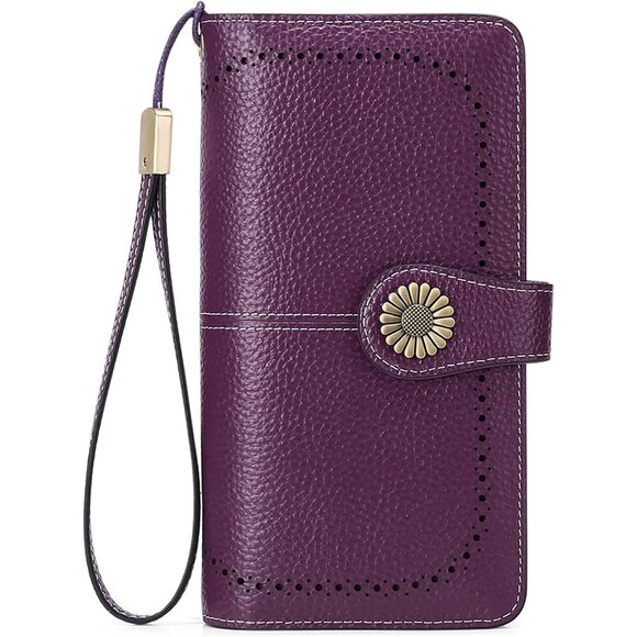Wallets for Women Leather Credit Card Holder with RFID Blocking Large Capacity W